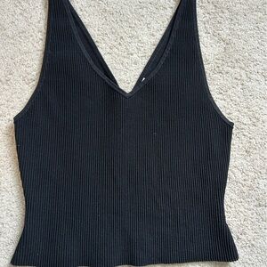 Black v neck babaton tank top